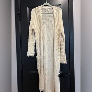 Free People long crochet cardigan sweater size M